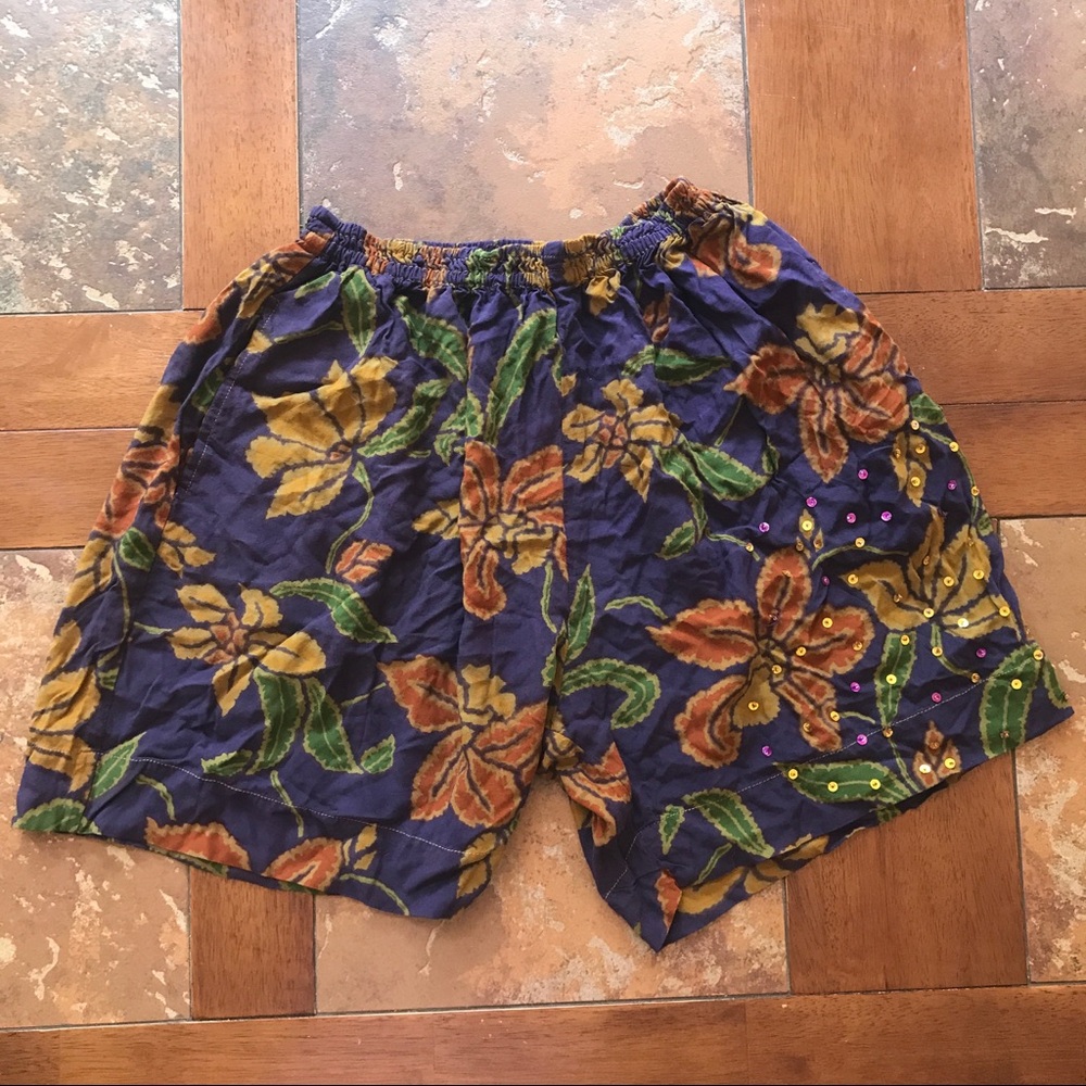 Vintage Hippie Floral Festival Shorts